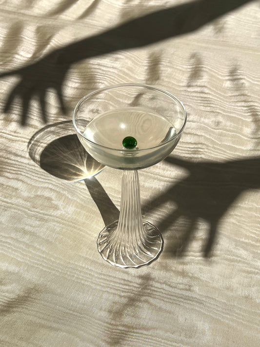 Nereida Coupe Glass Green, Set of 2 Serveware