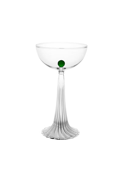 Nereida Coupe Glass - Green, Set of 2 Glassware