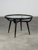 Nicolay Diulgheroff Semi-Matte Black Lacquer Round Coffee Table, Italy, 1950s Coffee Tables