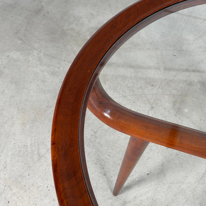 Nicolay Diulgheroff Walnut Round Coffee Table, Italy, 1950s Coffee Tables