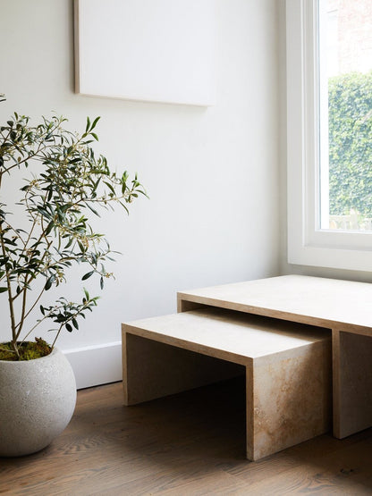 No.106 Travertine Coffee Table Set Coffee Tables