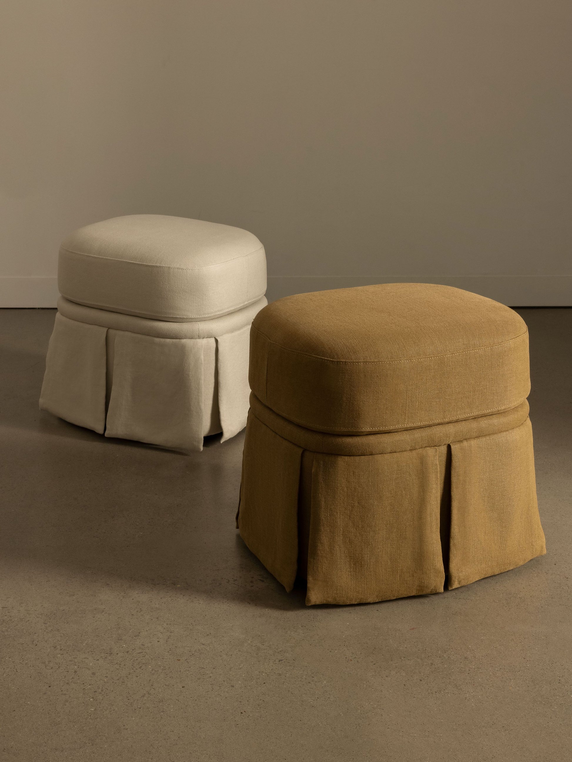 Nora Ottoman Creme Ottomans