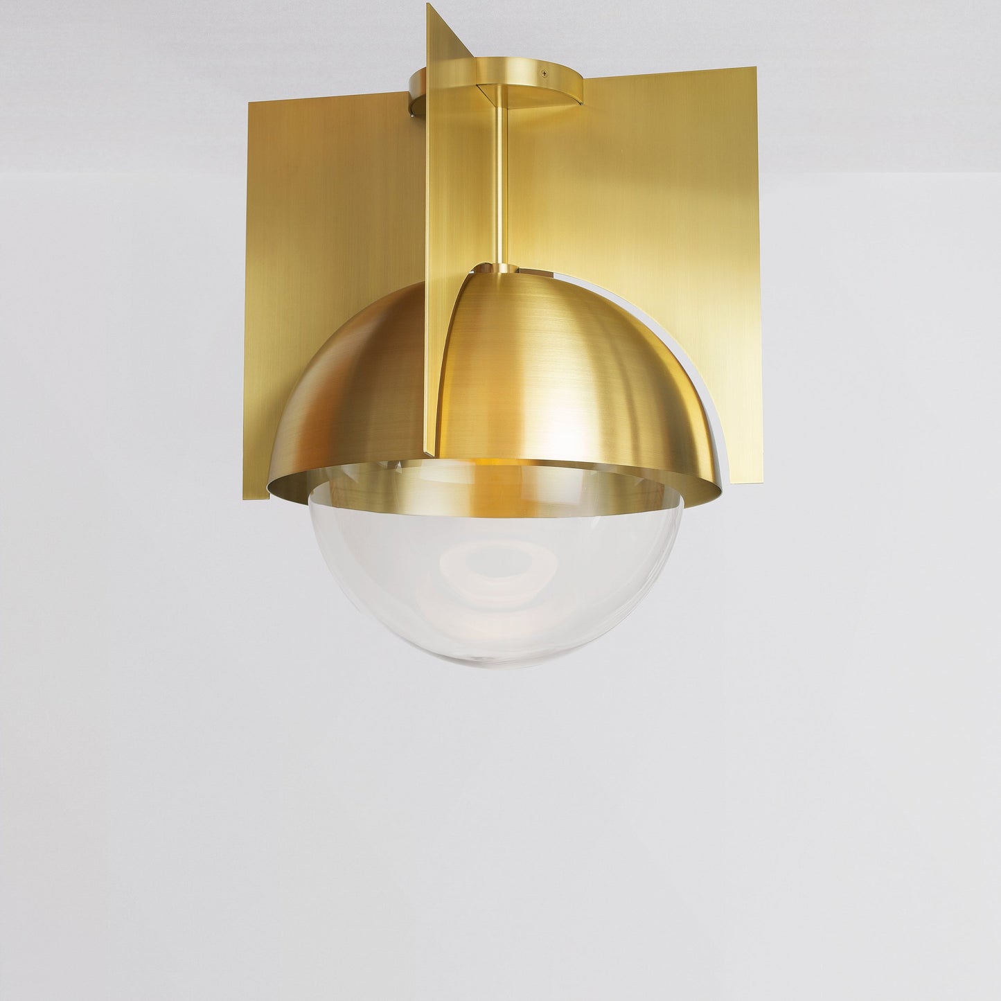 North 16 Ceiling Light in Brass Clear Glass Flush Mounts