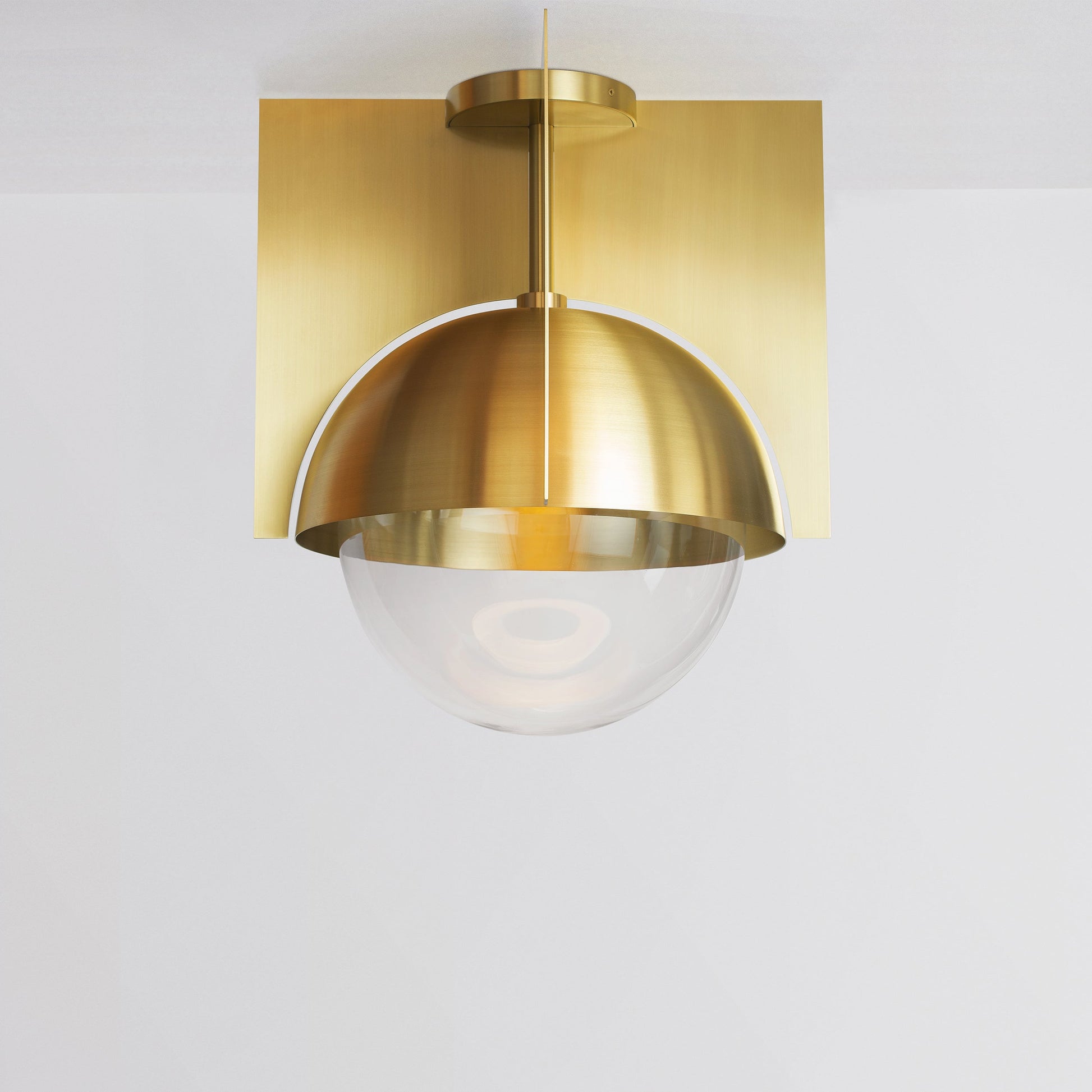 North 16 Ceiling Light in Brass Clear Glass Flush Mounts