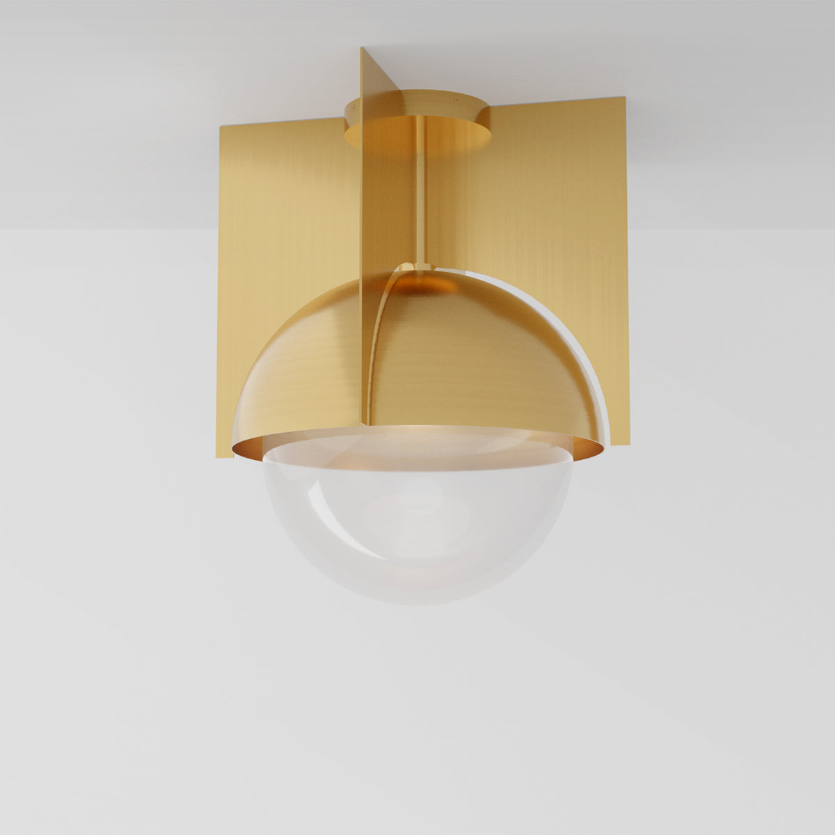 North 16 Ceiling Light in Brass Clear Glass Flush Mounts