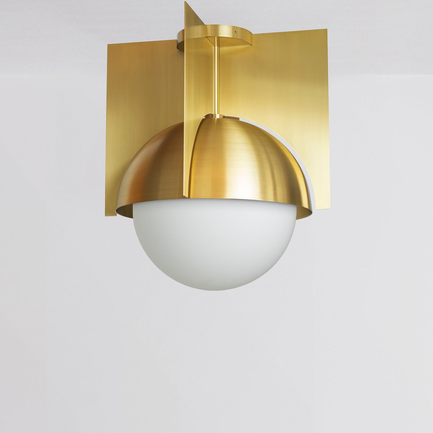 North 16 Ceiling Light in Brass Opal Glass Flush Mounts