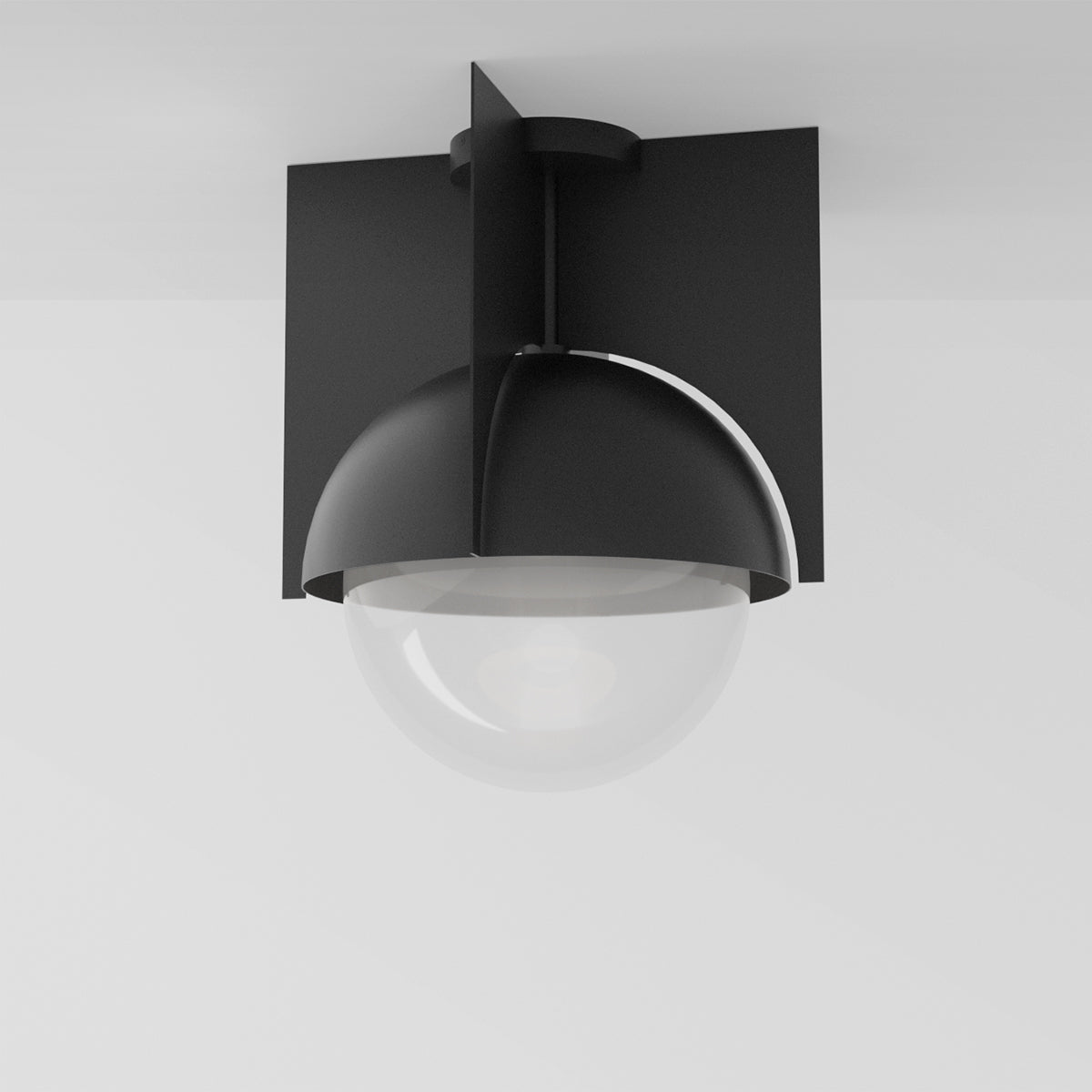 North 16 Ceiling Light in Matte Black Clear Glass Flush Mounts