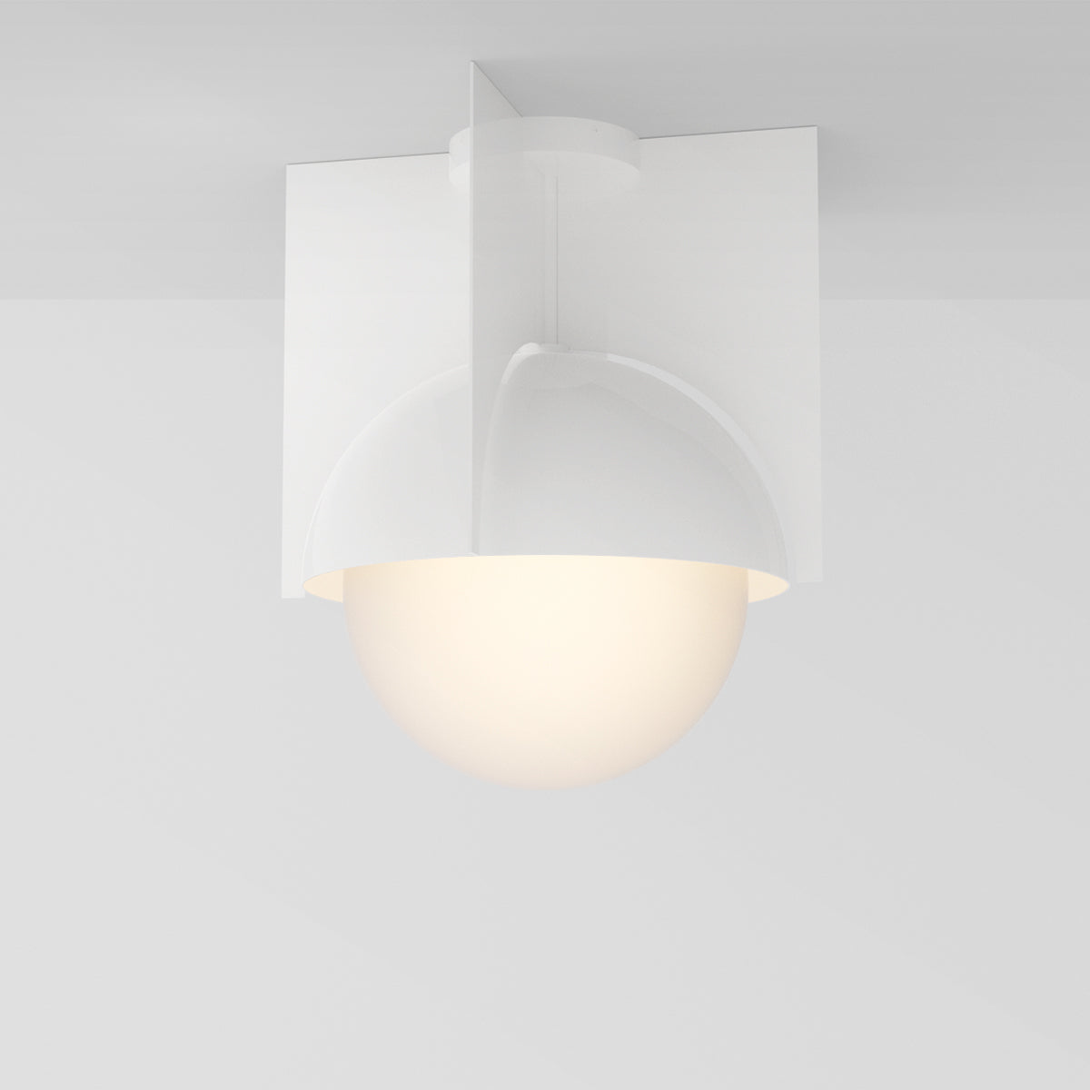 North 16 Ceiling Light in Matte White Opal Glass Flush Mounts