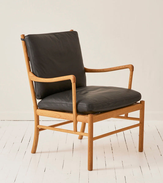 Ole Wanscher OW149 "Colonial" Chair in Oak with Leather Cushions, Made by Carl Hansen and Son Chairs
