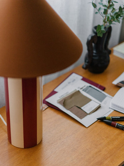 Ombrellina Table Lamp in Oxblood & Cognac Table Lamps