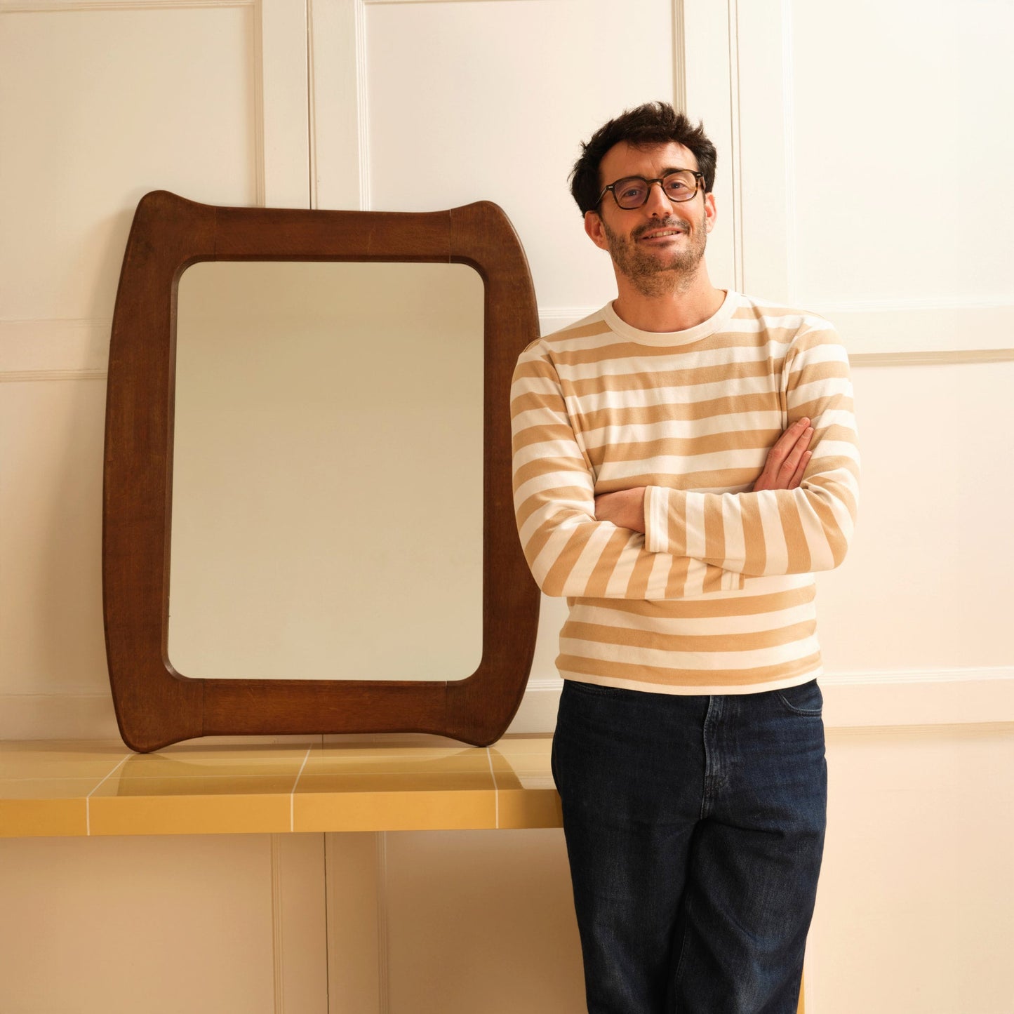 Organic Wooden Mirror - France, 1960s Mirrors