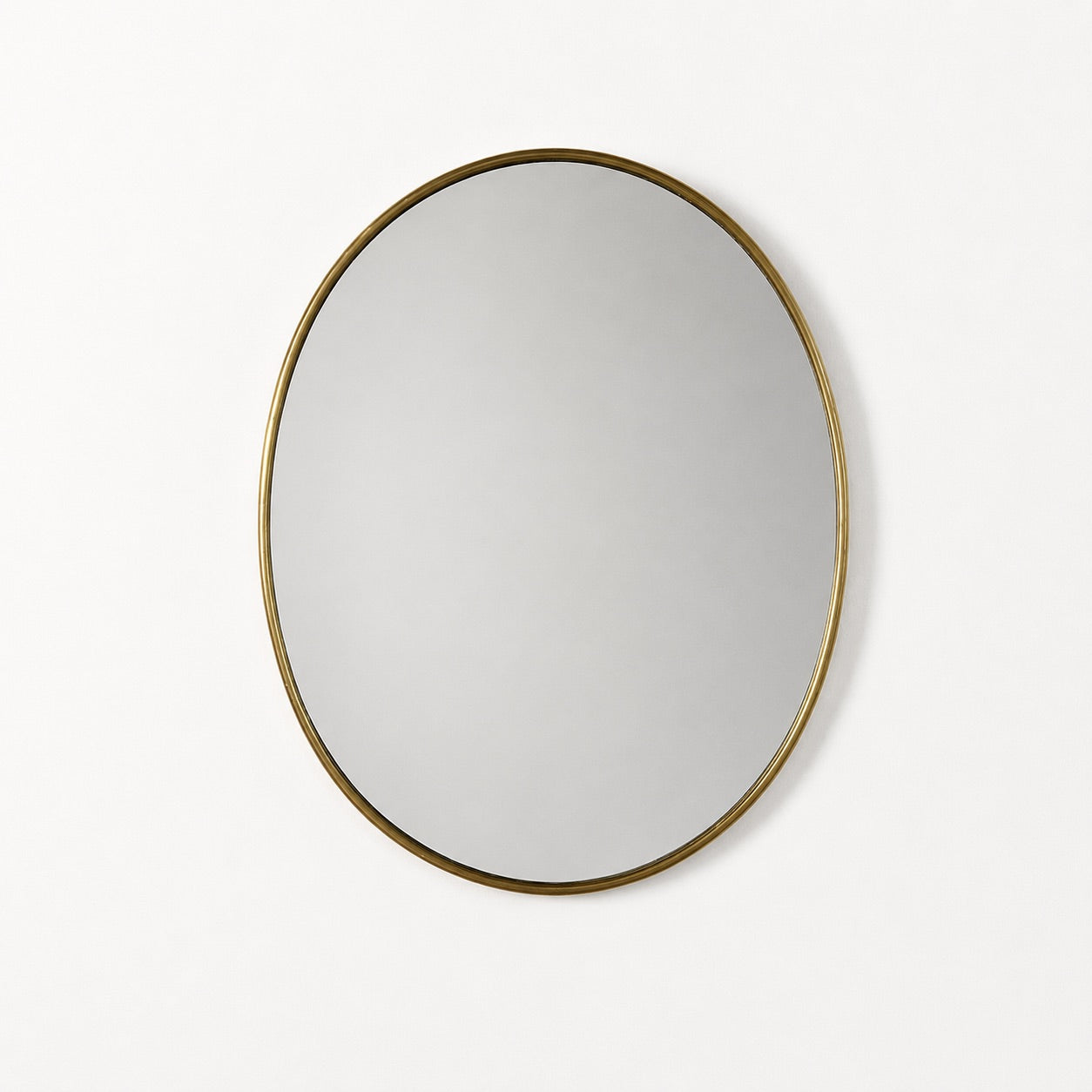 Italian Oval Brass Mirror, 1950s Mirrors
