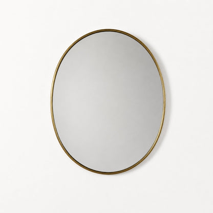 Italian Oval Brass Mirror, 1950s Mirrors