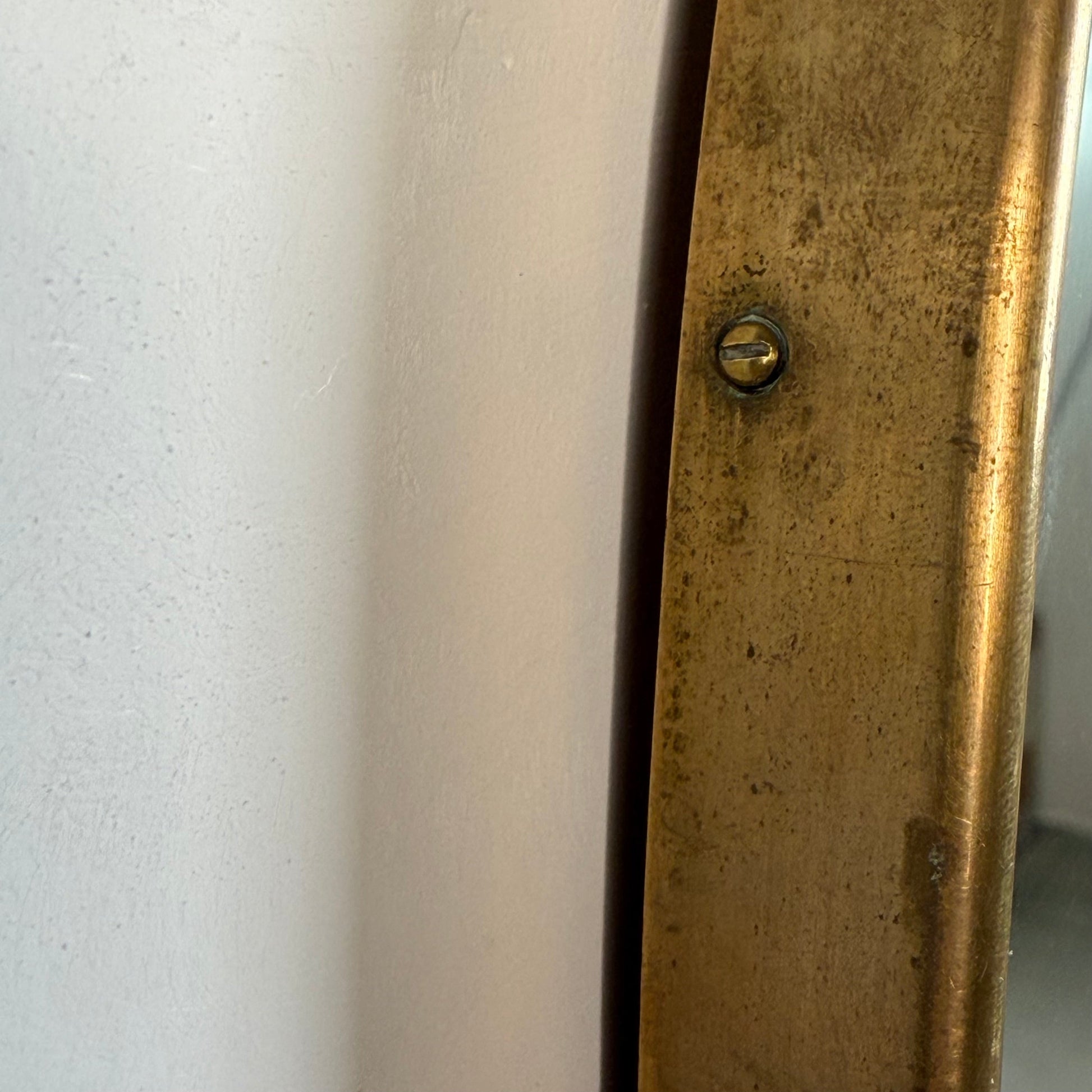 Italian Oval Brass Mirror, 1950s Mirrors