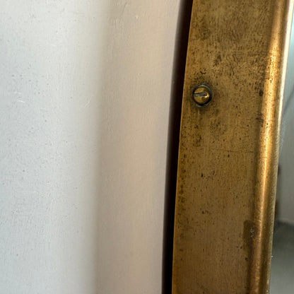 Italian Oval Brass Mirror, 1950s Mirrors