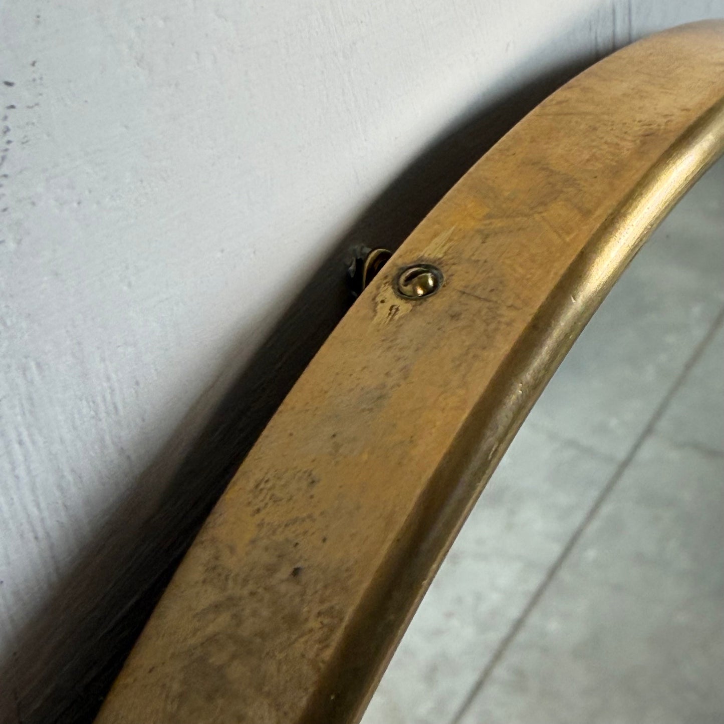 Italian Oval Brass Mirror, 1950s Mirrors