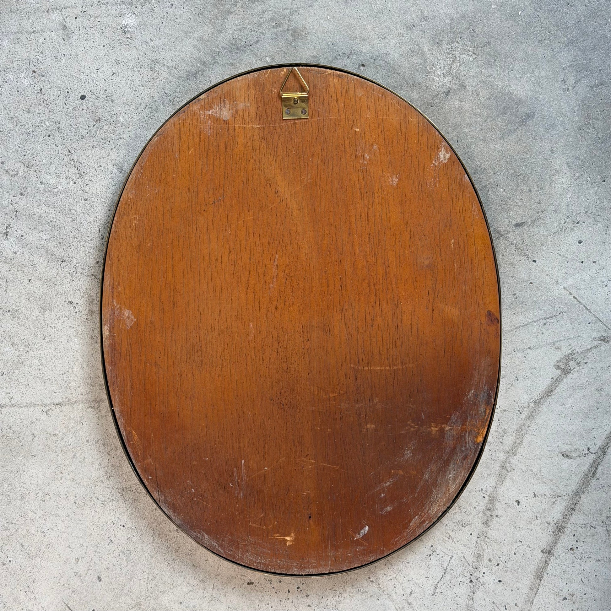 Italian Oval Brass Mirror, 1950s Mirrors