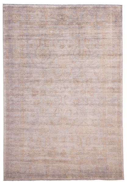 Overdyed Rug in Pebble, overhead view of the full pebble wool rug