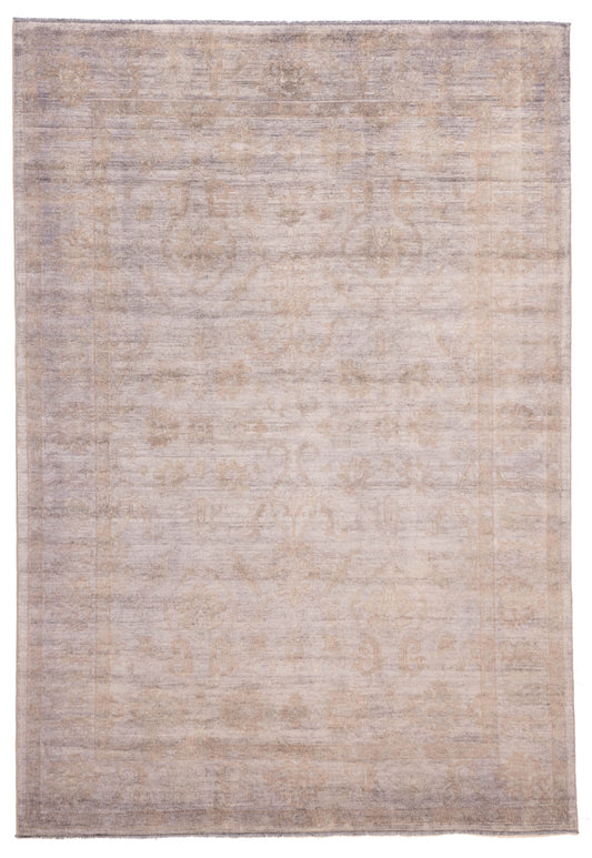 Overdyed Rug in Pebble, overhead view of the full pebble wool rug