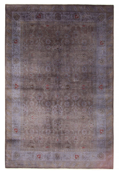 Overdyed Rug in Plum, overhead view of the full plum wool rug