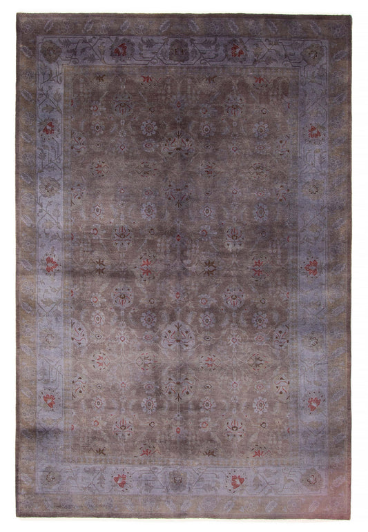 Overdyed Rug in Plum, overhead view of the full plum wool rug