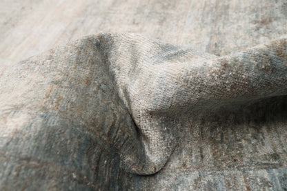 Overdyed Rug in Seafoam, folded to show the wool pile