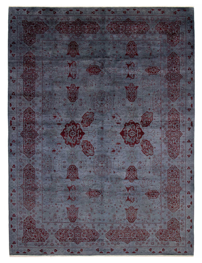 Overdyed Rug in Steel, overhead view of the full steel gray wool rug