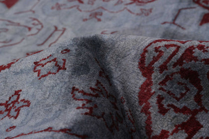 Overdyed Rug in Steel, folded to show the wool pile