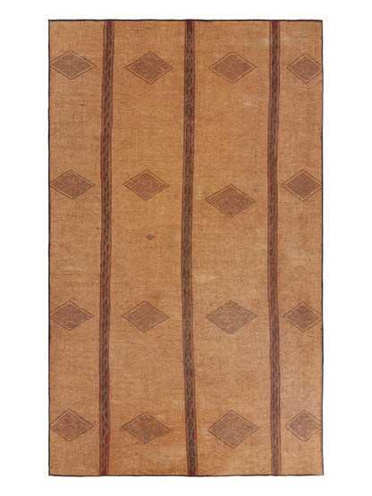 Oversized Vintage Tuareg Mat with Stripes Geometric Patterns from Rug & Kilim Rugs