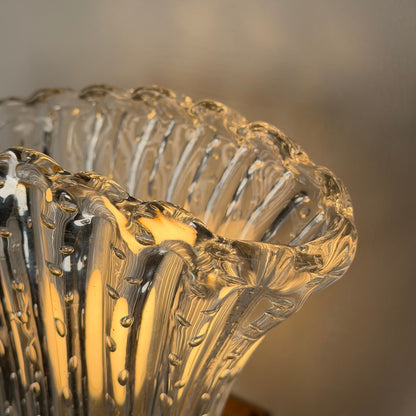 Pair of Archimede Seguso "Bullicante" Murano Glass Wall Sconces, 1940s Sconces