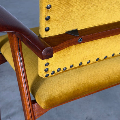 Pair of Armchairs by Franco Albini for Poggi, Original Velvet, 1960s Armchairs