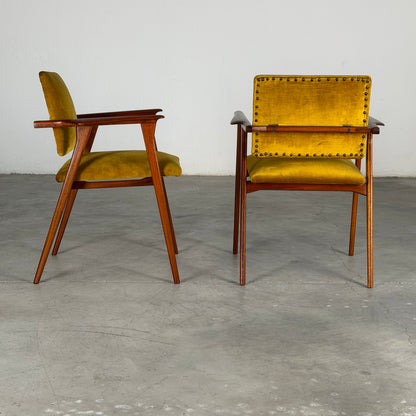 Pair of Armchairs by Franco Albini for Poggi, Original Velvet, 1960s Armchairs
