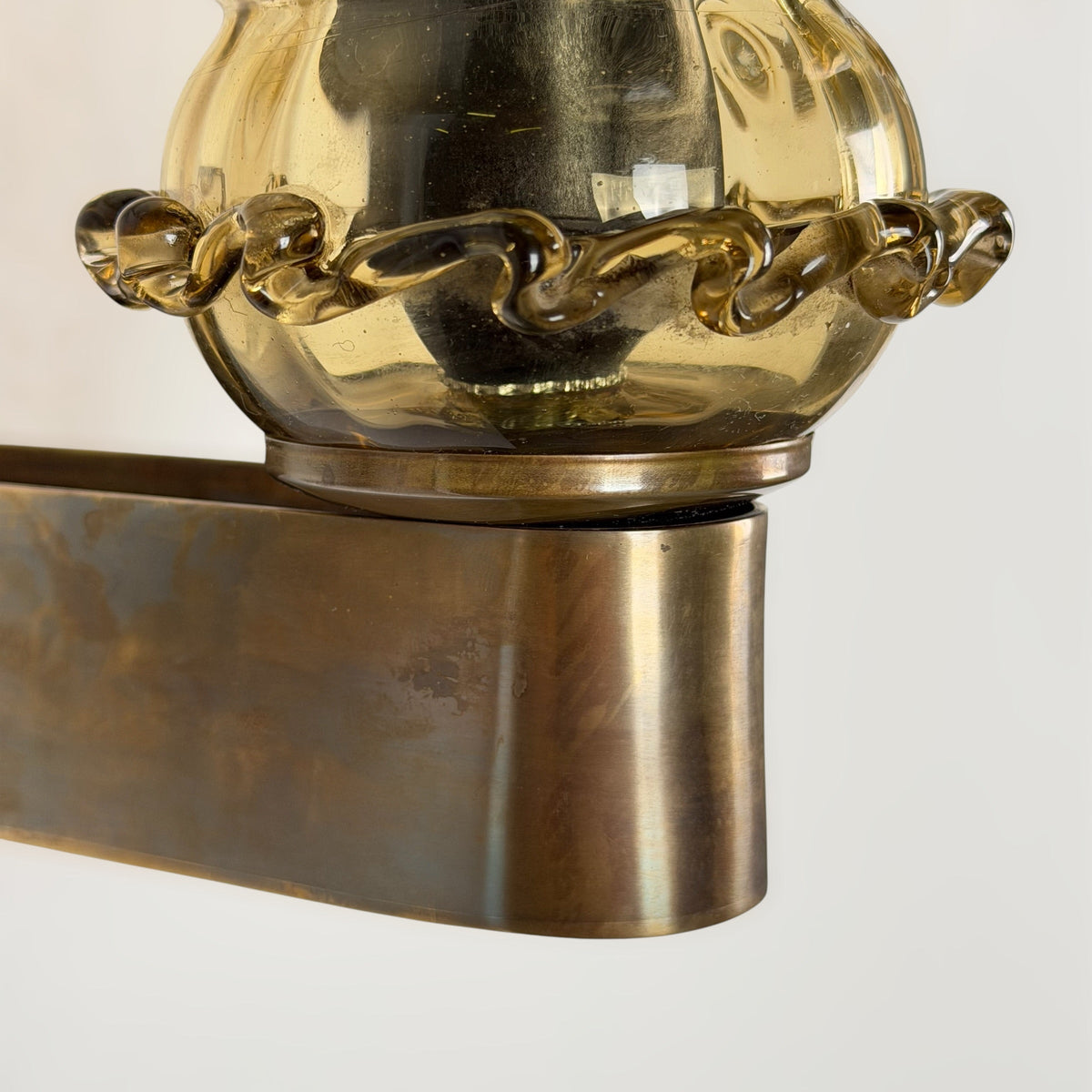 Pair of Art Deco Amber Murano Glass Wall Sconces by Aureliano Toso for Toso Venezia, 1940s Sconces