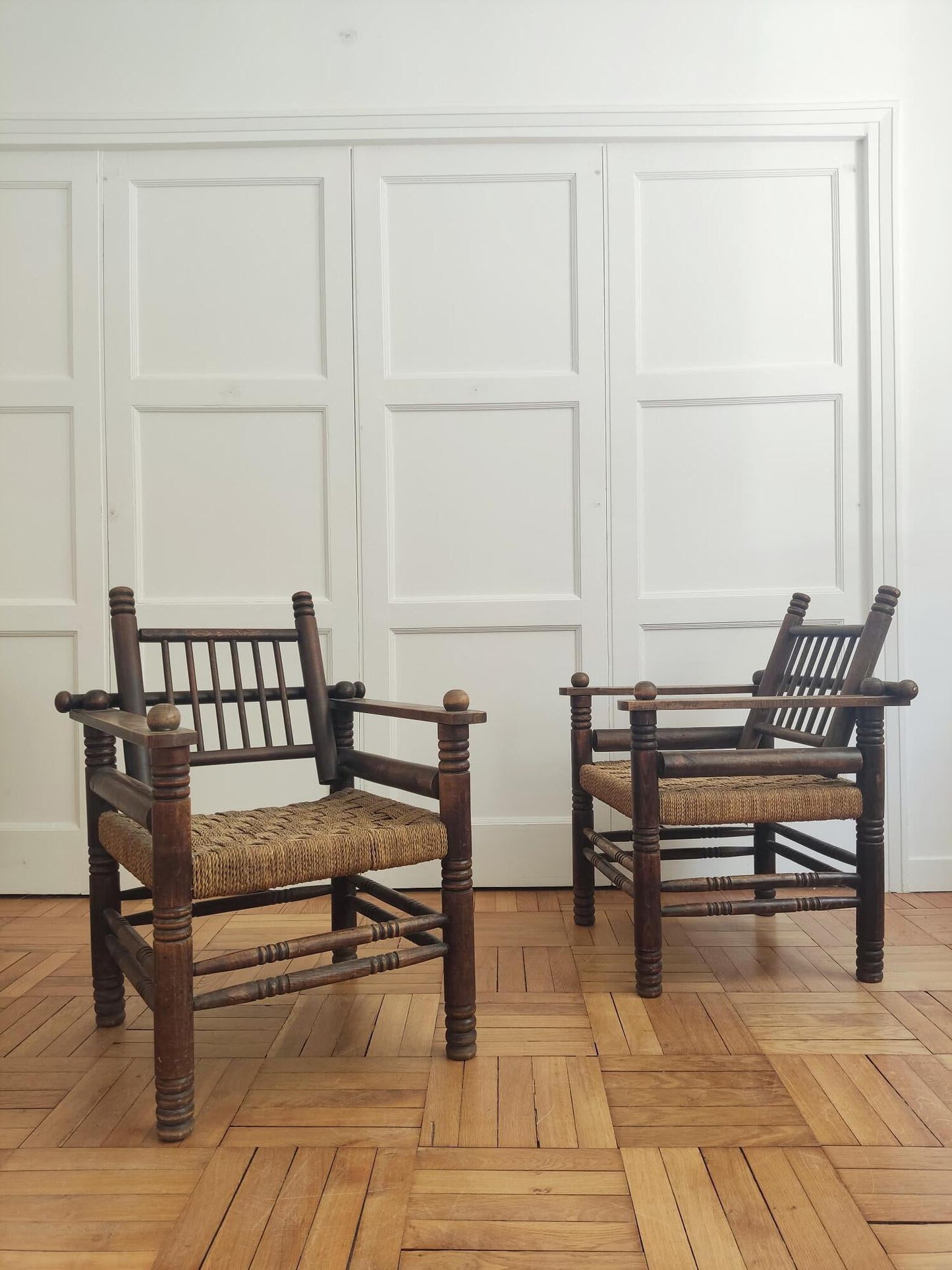 Pair of Art Deco Armchairs Designed By Charles Dudouyt - France 1940 Chairs