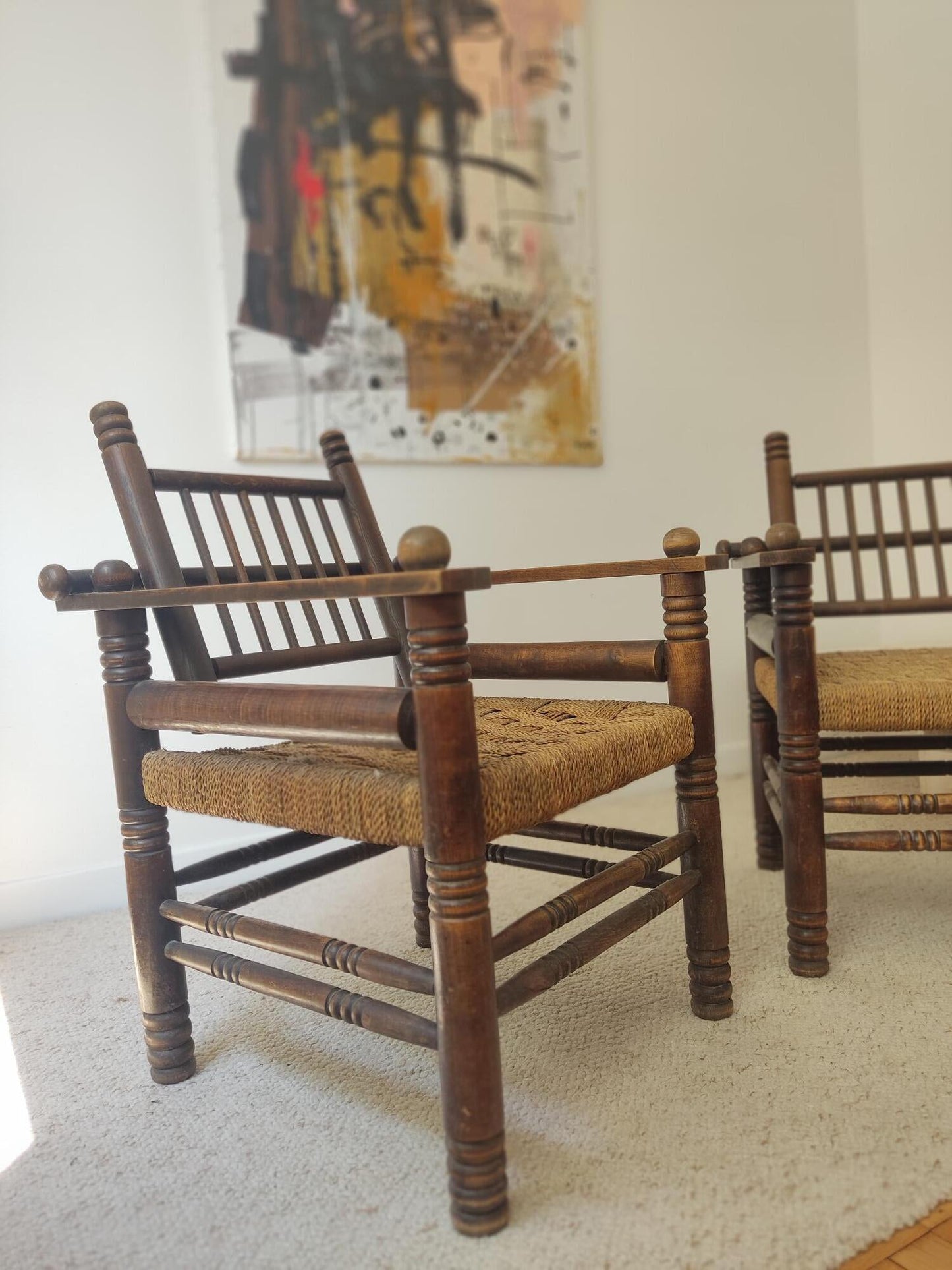 Pair of Art Deco Armchairs Designed By Charles Dudouyt - France 1940 Chairs