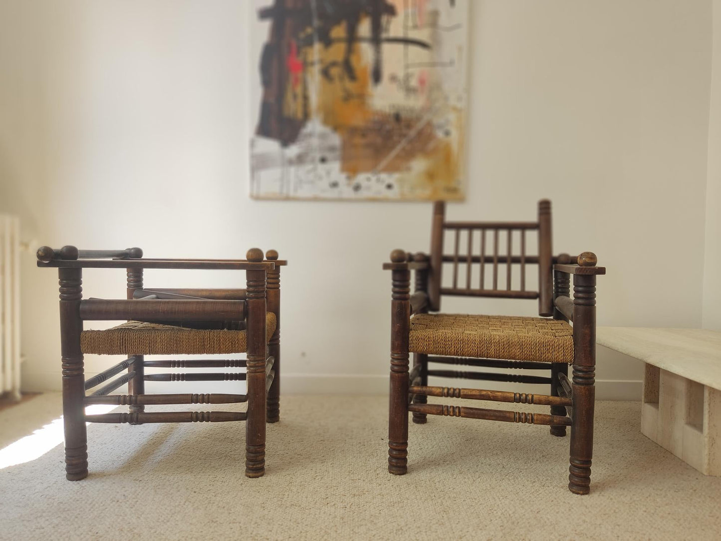 Pair of Art Deco Armchairs Designed By Charles Dudouyt - France 1940 Chairs