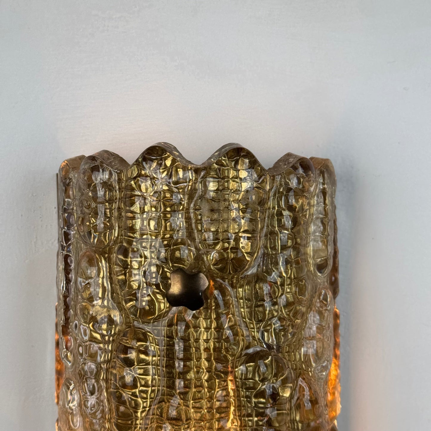 Pair of Brass and Glass Wall Lights by Carl Fagerlund for Orrefors, 1970s Sconces