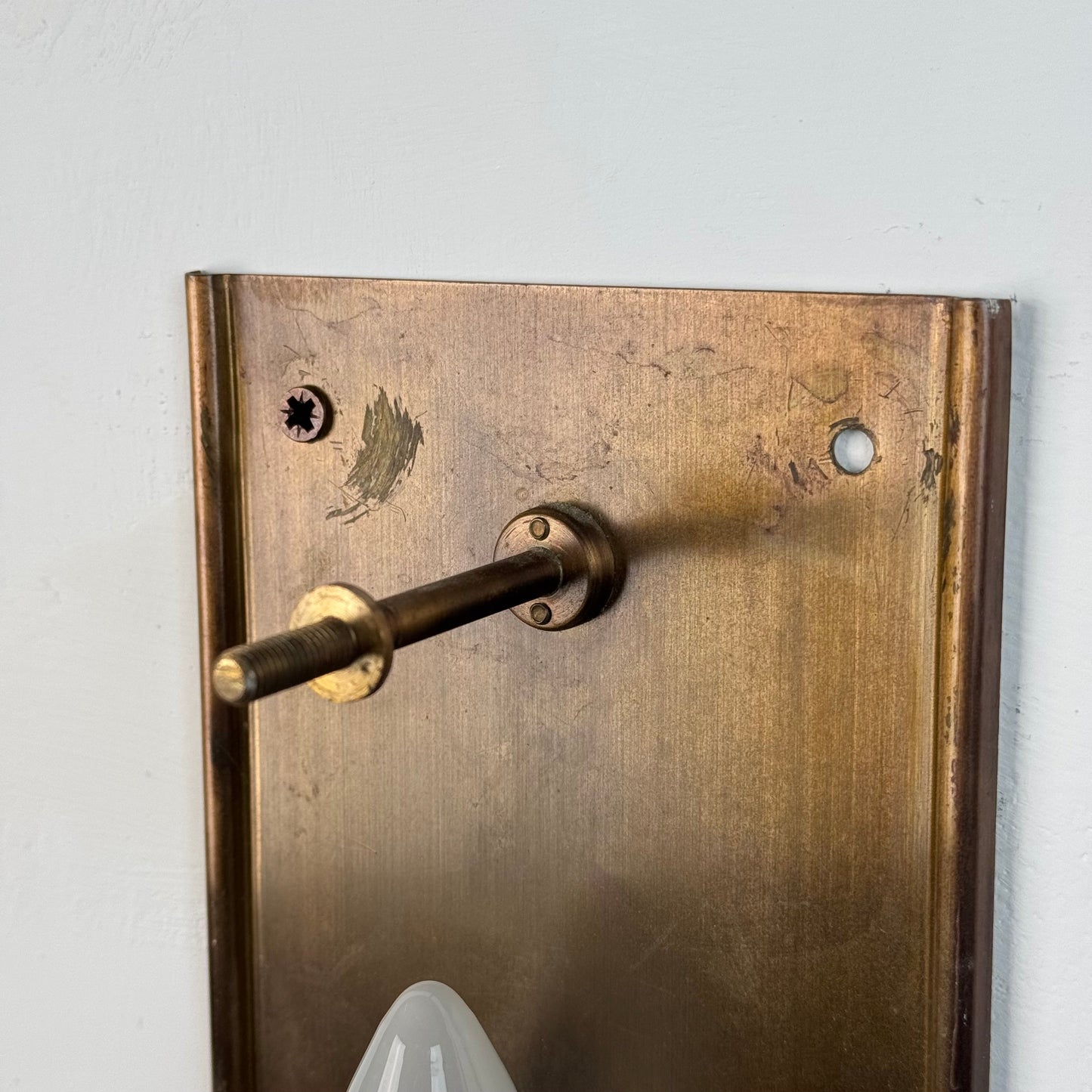Pair of Brass and Glass Wall Lights by Carl Fagerlund for Orrefors, 1970s Sconces