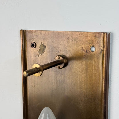 Pair of Brass and Glass Wall Lights by Carl Fagerlund for Orrefors, 1970s Sconces