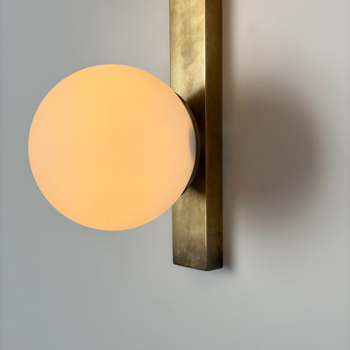 Pair of Brass and Opaline Glass Double Wall Sconces by Stilnovo, Italy, 1960s Sconces