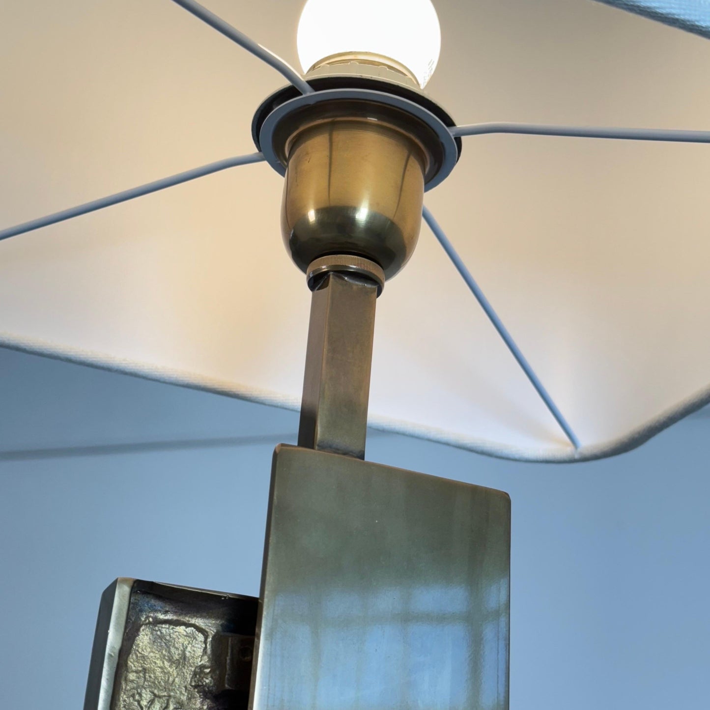 Pair of "Dioniso" Table Lamps in Marble and Brass by Angelo Brotto for Esperia Table Lamps