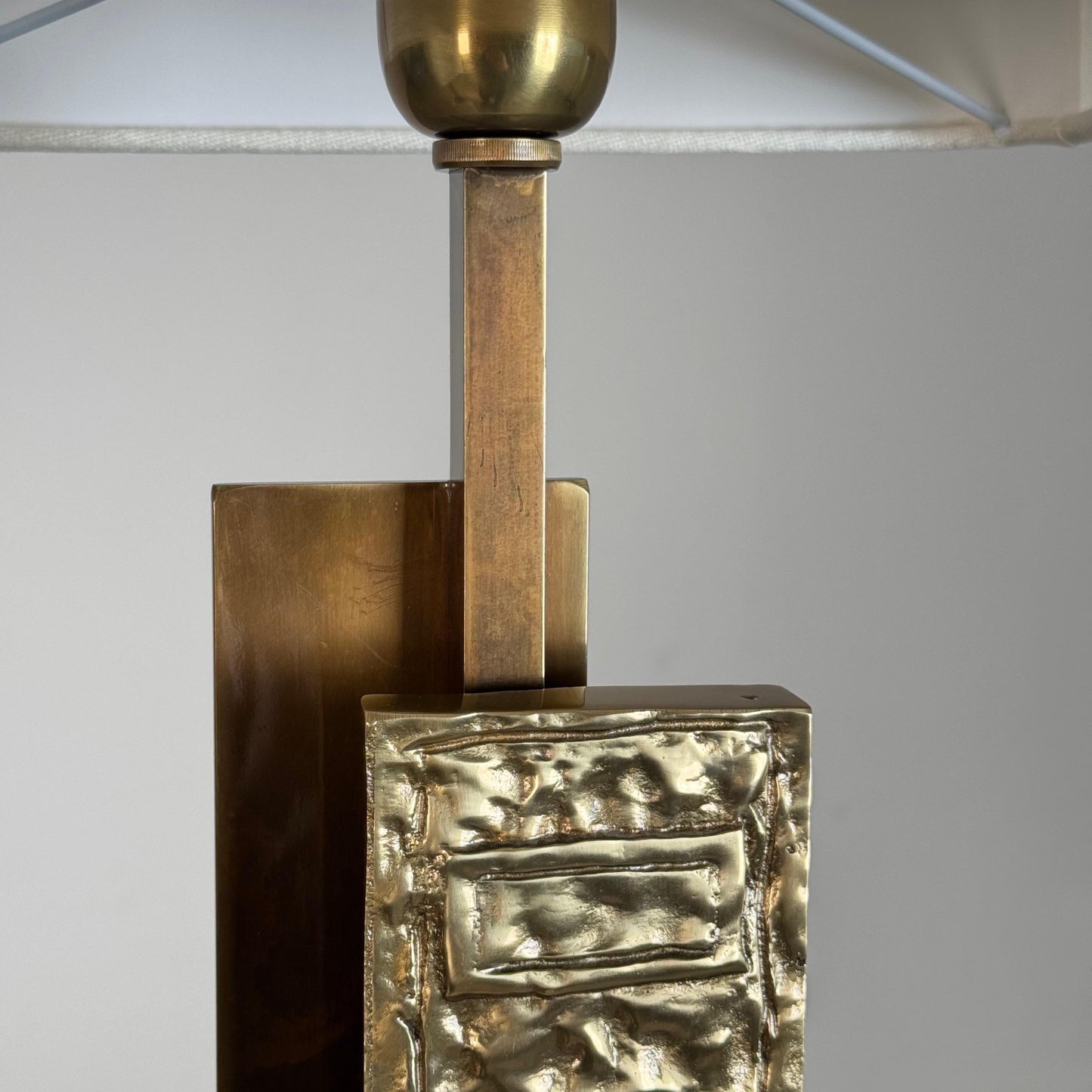 Pair of "Dioniso" Table Lamps in Marble and Brass by Angelo Brotto for Esperia Table Lamps