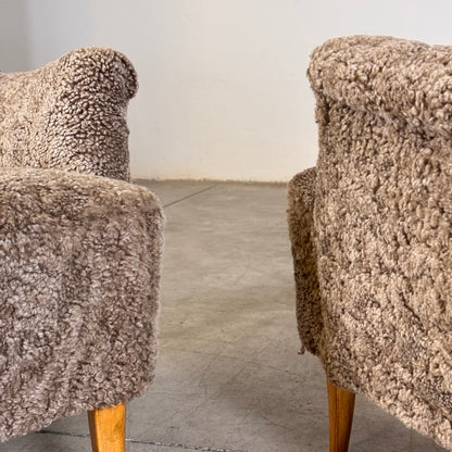 Pair of "Farmor" Armchairs by Carl Malmsten for O.H. Sjögren, 1950s Armchairs