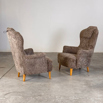 Pair of "Farmor" Armchairs by Carl Malmsten for O.H. Sjögren, 1950s Armchairs