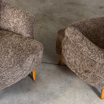 Pair of "Farmor" Armchairs by Carl Malmsten for O.H. Sjögren, 1950s Armchairs