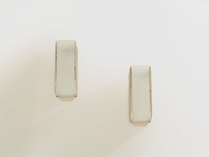 Pair of French Art Deco Modernist Nickel Steel Opaline Wall Lights 1930 Sconces