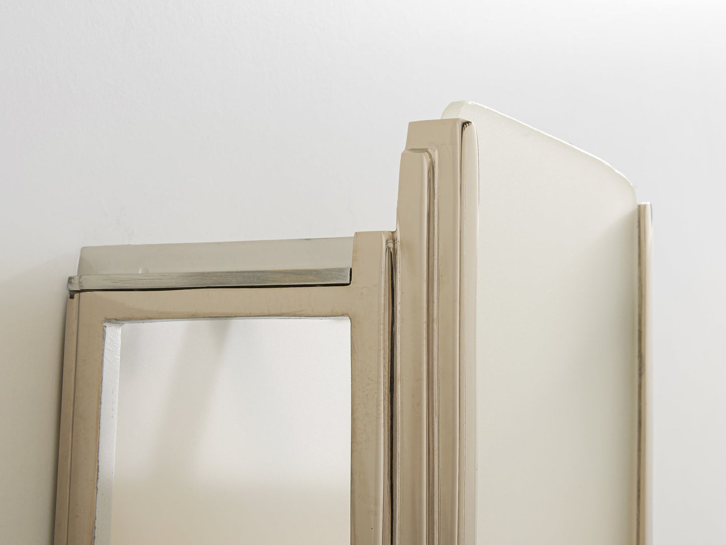 Pair of French Art Deco Modernist Nickel Steel Opaline Wall Lights 1930 Sconces