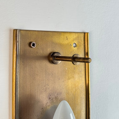 Pair of Glass and Brass Wall Lights by Carl Fagerlund for Orrefors, 1970s Sconces