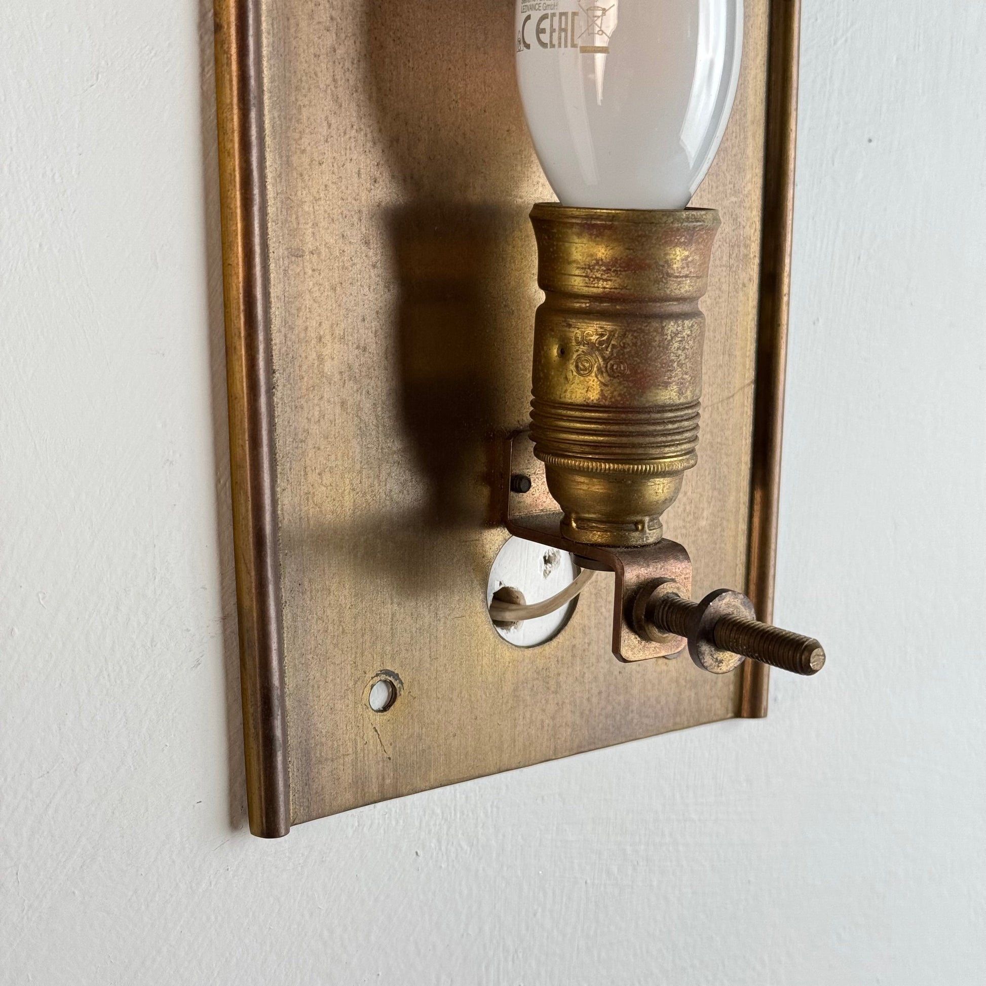 Pair of Glass and Brass Wall Lights by Carl Fagerlund for Orrefors, 1970s Sconces