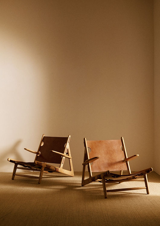 Pair of "Hunting" Armchairs Ed. Fredericia Stolefabrik, Denmark, circa 1950 Chairs